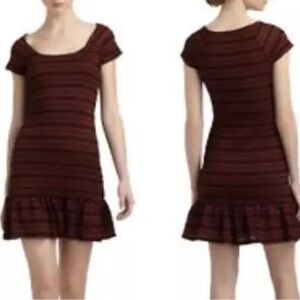 Free People Cozy Day Sweater Dress SIZE  S Copper Black Knit